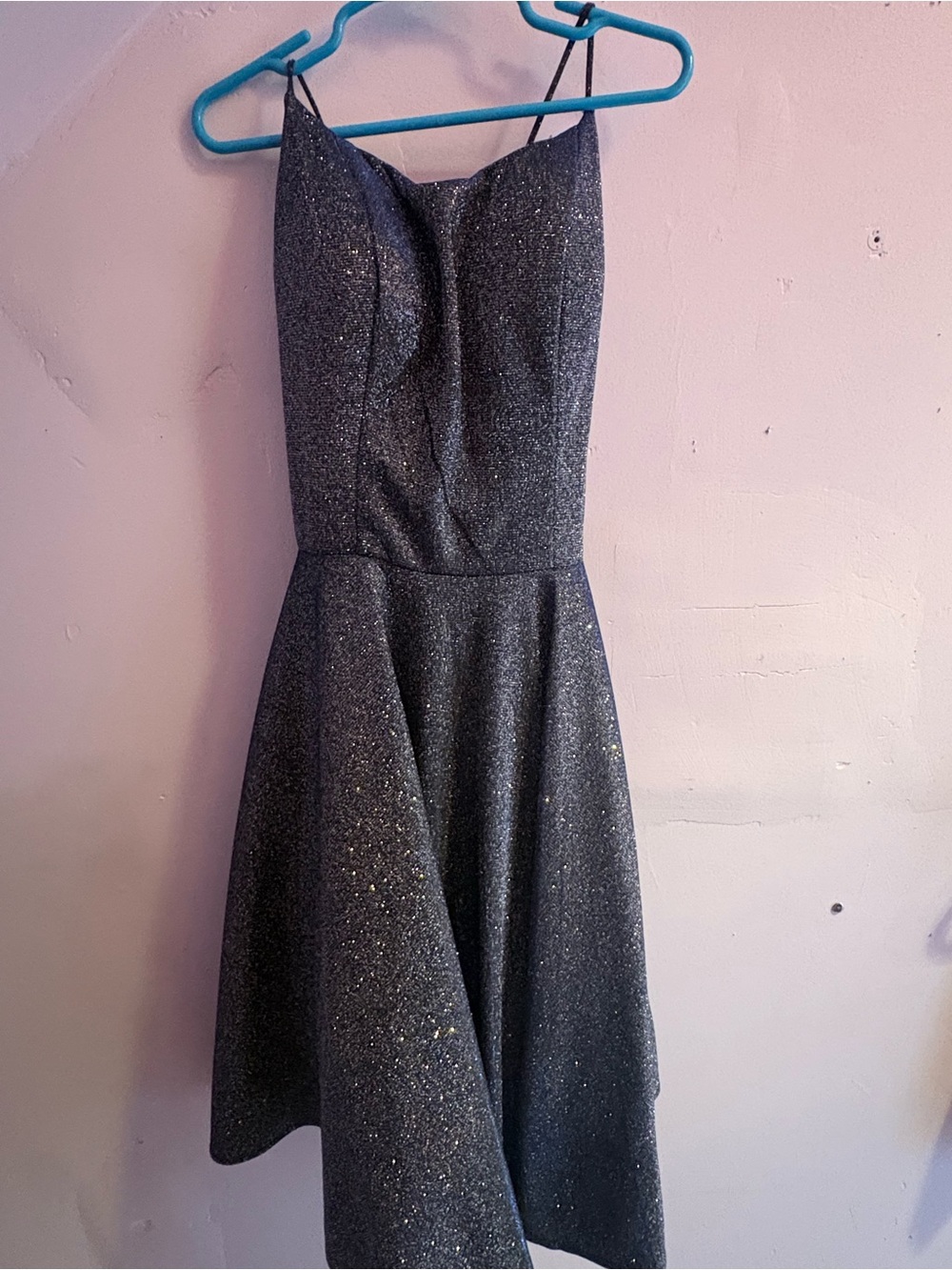 Sparkle Fit & Flare Mini Dress in Black